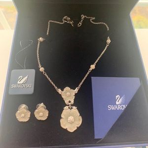 Authentic Swarovski flower necklace/ earring set